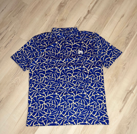 Blue Tropic Bloom Polo (Slim Fit)