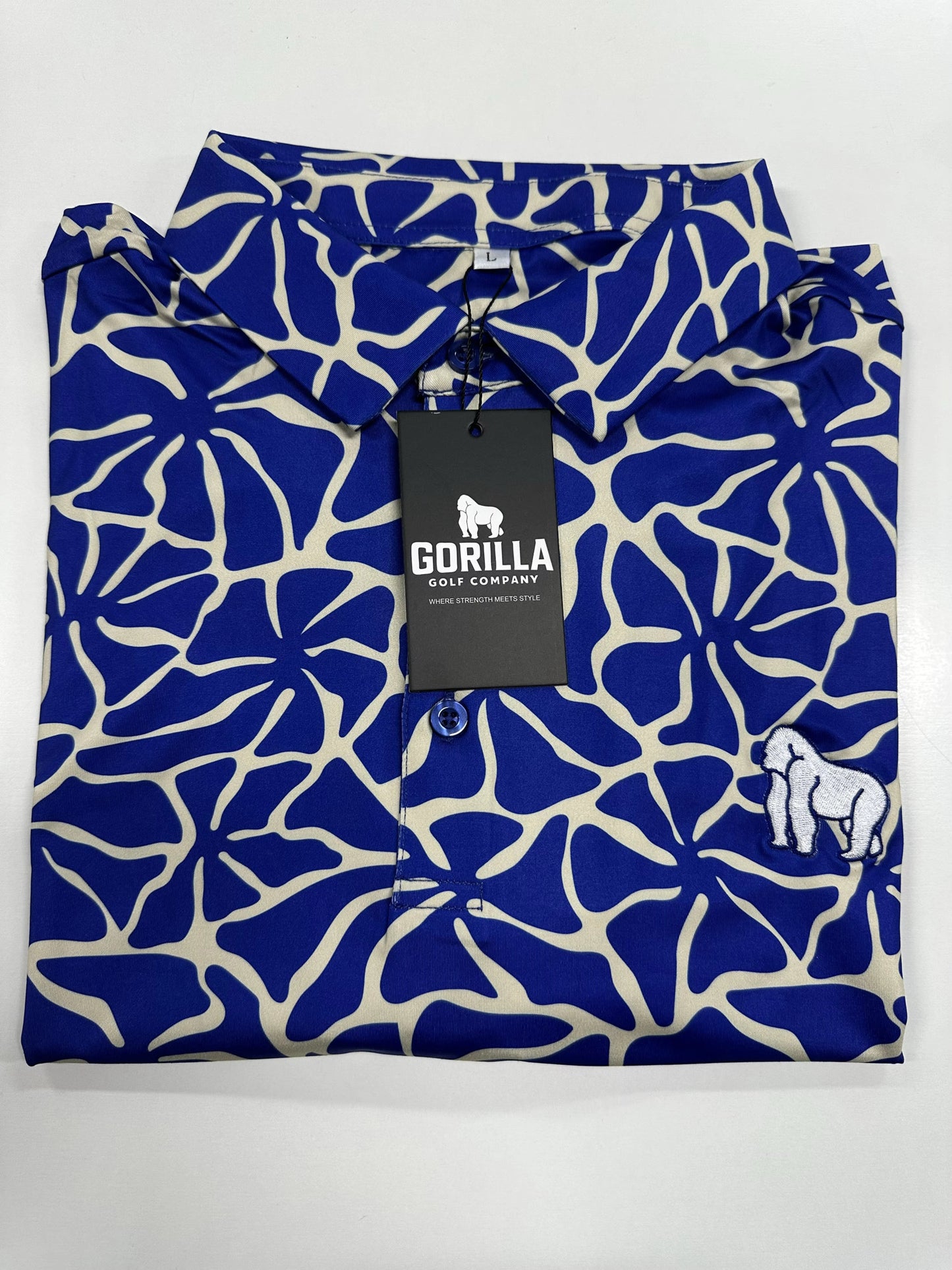 Blue Tropic Bloom Polo (Slim Fit)