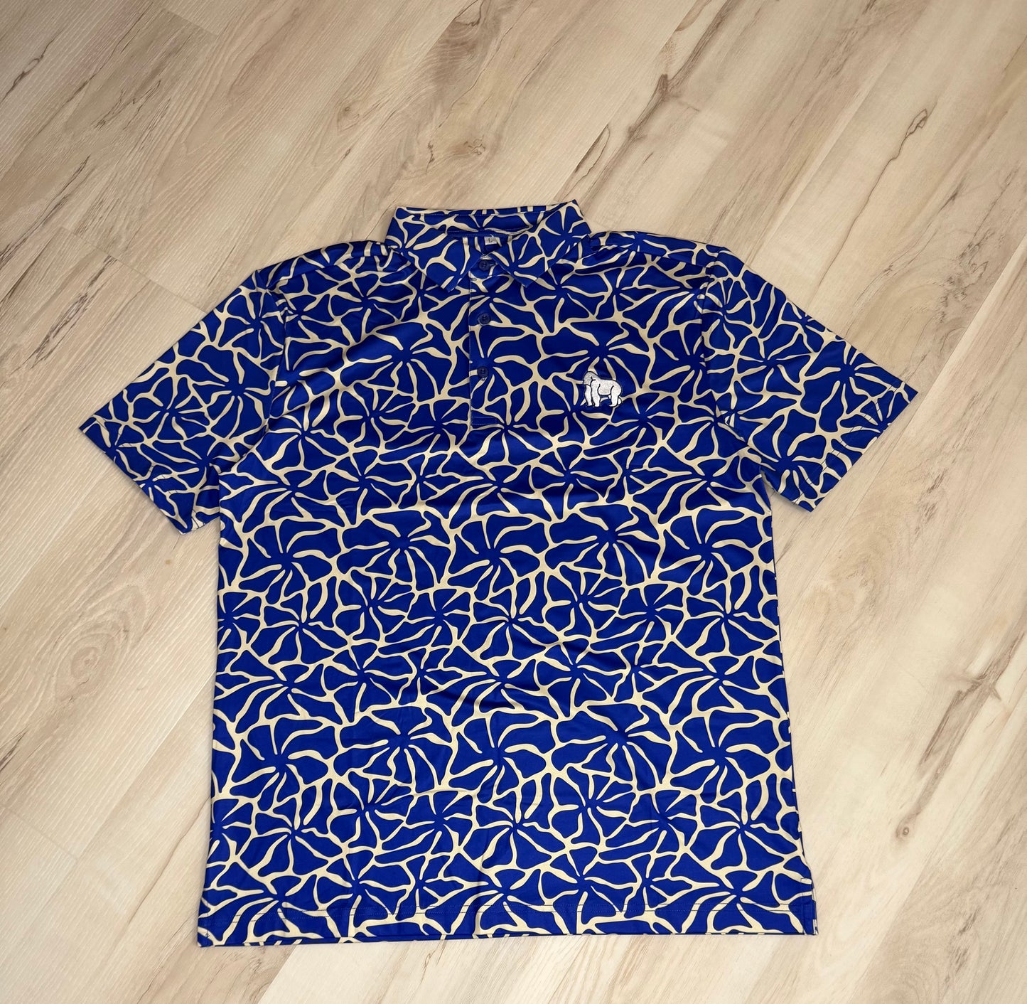 Blue Tropic Bloom Polo (Slim Fit)
