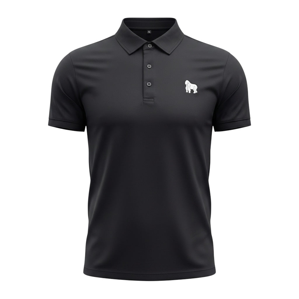 Signature Black Gorilla Polo (Athletic Fit)