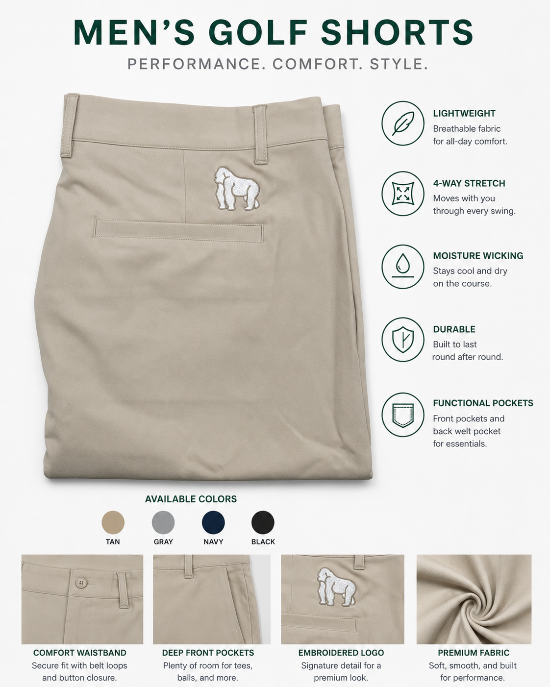 Gorilla Golf Shorts